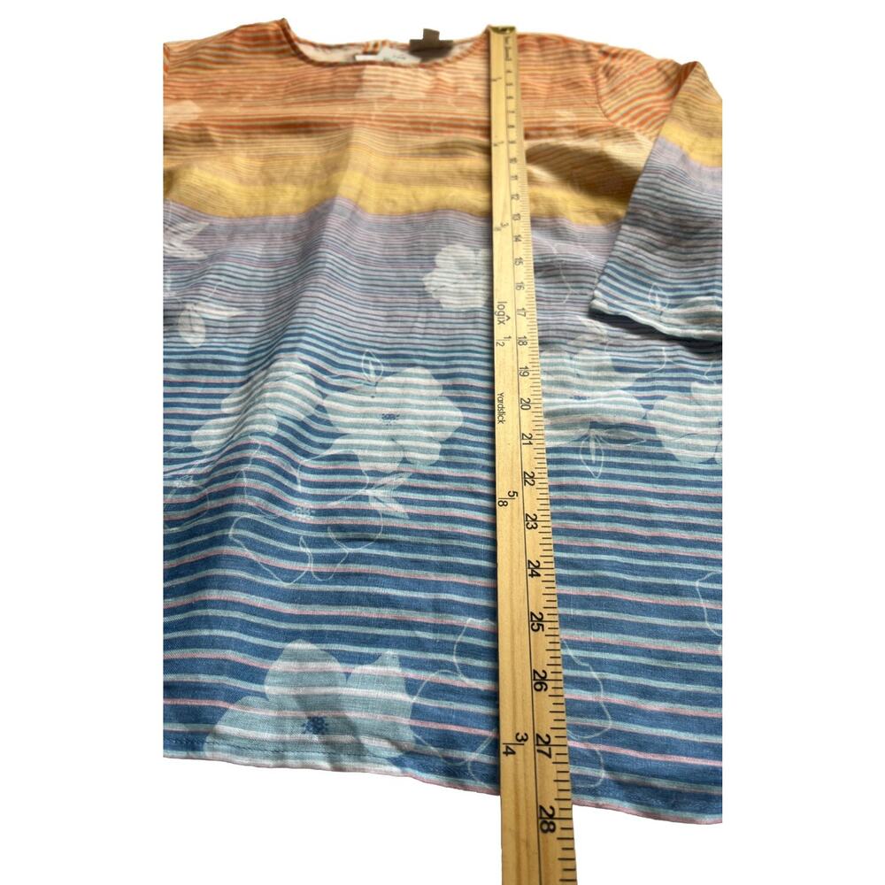 NWT J. Jill Love Linen Tunic Top Women 1X Floral Sunset Blouse 3/4 Sleeves Linen - Picture 8 of 11